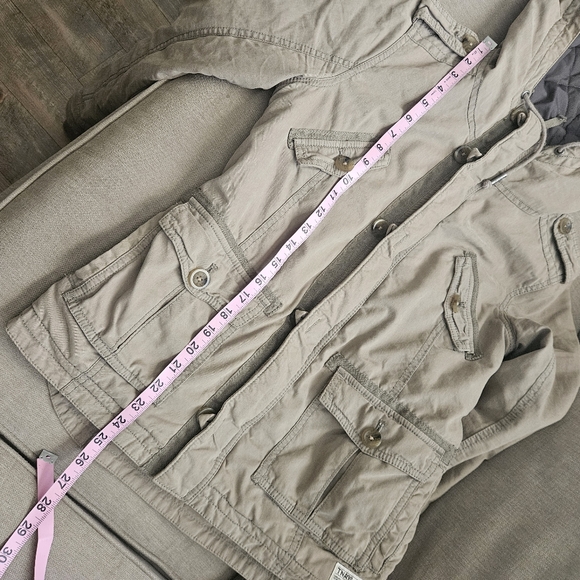 Aritzia TNA Military Jacket Women's Tan Hooded Y2K - Picture 12 of 15